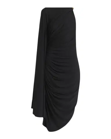 Bottega Veneta Frog Draped Matte Viscose Jersey Cape Dress | Thumbnail 1 Bottega Veneta Frog Draped Matte Viscose Jersey Cape Dress | Thumbnail 1
