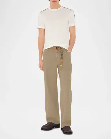 Burberry Men's Check Shoulder-Tape T-Shirt | Thumbnail 2