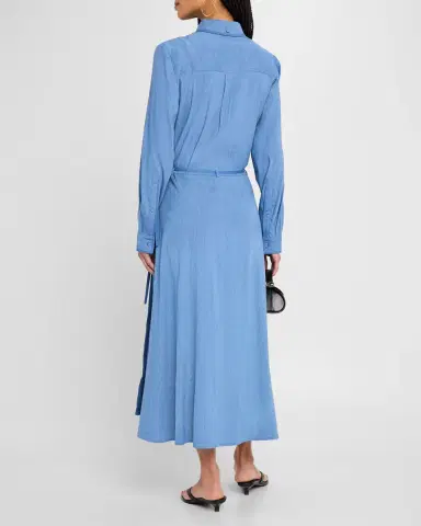 Proenza Schouler White Label Lato Wrap Dress in Linen Slub | Thumbnail 3