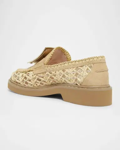 Roger Vivier Viv Rangers Braided Raffia Loafers | Thumbnail 2