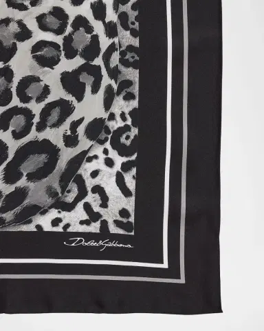 Dolce & Gabbana Leopard-Print Silk Twill Foulard Scarf | Thumbnail 4 Dolce & Gabbana Leopard-Print Silk Twill Foulard Scarf | Thumbnail 4