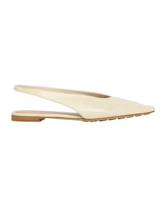 Bottega Veneta Slingback Pointed Leather Ballet Flats