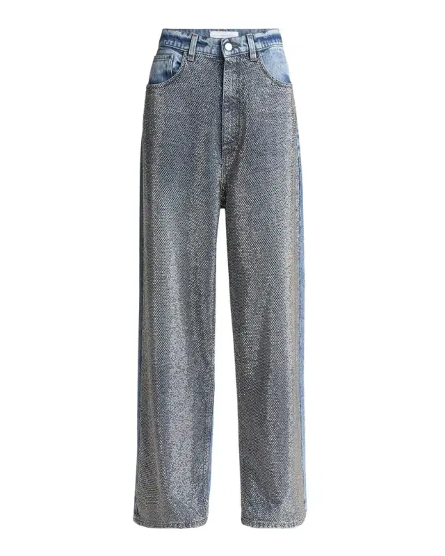 Crystal Hotfix Wide Leg Jeans
