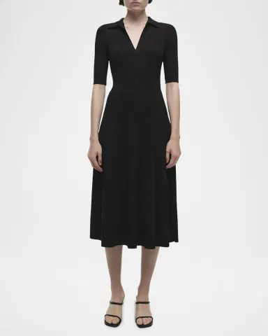 Simkhai Pati Short-Sleeve Polo Midi Dress | Thumbnail 2 Simkhai Pati Short-Sleeve Polo Midi Dress | Thumbnail 2