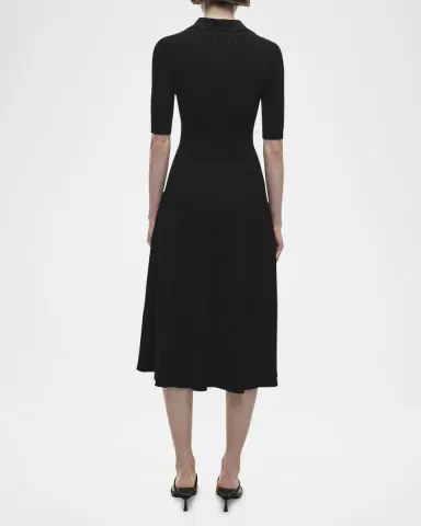 Simkhai Pati Short-Sleeve Polo Midi Dress | Thumbnail 3 Simkhai Pati Short-Sleeve Polo Midi Dress | Thumbnail 3