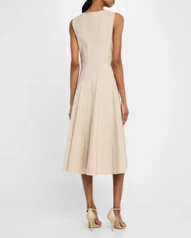 Natori Sleeveless Tech Cotton Taffeta Midi Dress | Thumbnail 3