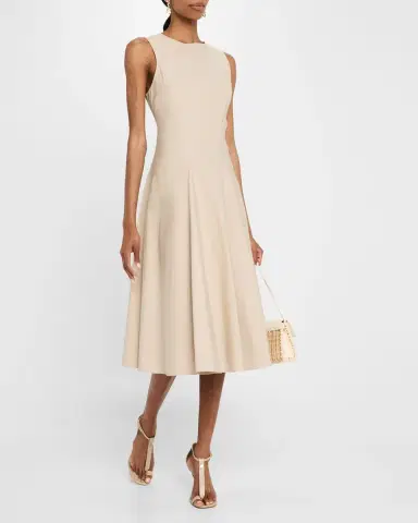 Natori Sleeveless Tech Cotton Taffeta Midi Dress | Thumbnail 4