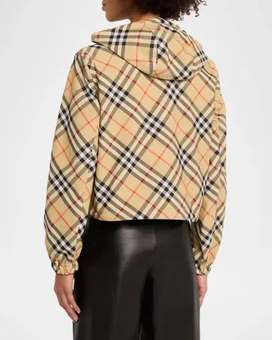 Burberry Reversible Check Crop Zip Jacket | Thumbnail 3 Burberry Reversible Check Crop Zip Jacket | Thumbnail 3