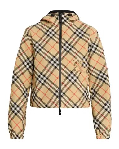 Burberry Reversible Check Crop Zip Jacket | Thumbnail 1 Burberry Reversible Check Crop Zip Jacket | Thumbnail 1