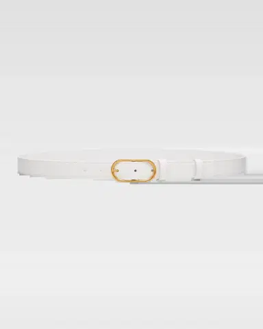 Dolce & Gabbana Oval Buckle Calfskin Leather Belt | Thumbnail 2