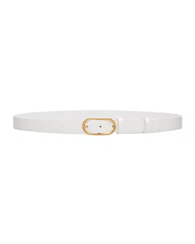 Dolce & Gabbana Oval Buckle Calfskin Leather Belt | Thumbnail 1