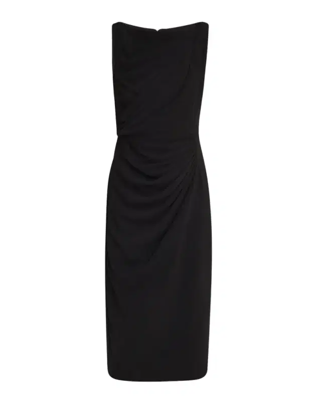 Sleeveless Draped Midi Dress