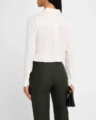 Vince Classic Button-Front Blouse | Thumbnail 3