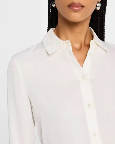 Vince Classic Button-Front Blouse | Thumbnail 5