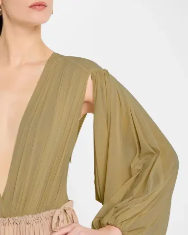 Philosophy di Lorenzo Serafini Plunging Gathered Long-Sleeve Bodysuit | Thumbnail 5 Philosophy di Lorenzo Serafini Plunging Gathered Long-Sleeve Bodysuit | Thumbnail 5