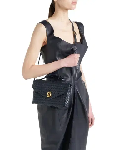 Bottega Veneta Knot Lock Leather Top-Handle Bag | Thumbnail 1 Bottega Veneta Knot Lock Leather Top-Handle Bag | Thumbnail 1