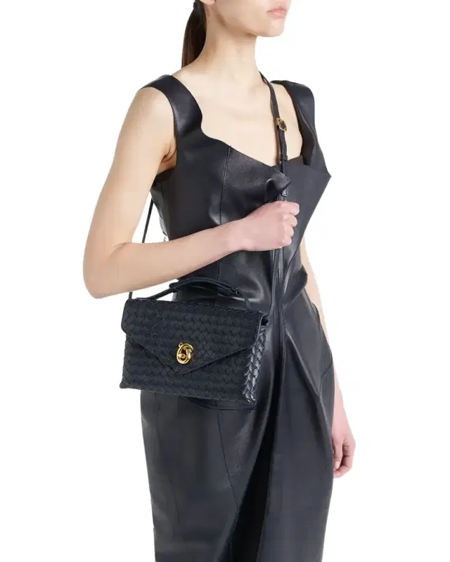 Bottega Veneta Knot Lock Leather Top-Handle Bag