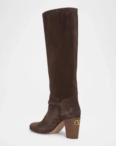 Valentino Garavani Pattie Suede Buckle Knee Boots | Thumbnail 2 Valentino Garavani Pattie Suede Buckle Knee Boots | Thumbnail 2