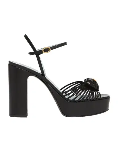 Valentino Garavani VLogo Royal Heart Leather Platform Sandals | Thumbnail 1