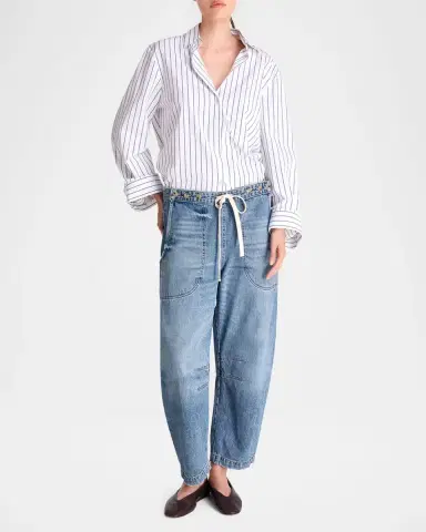 TWP Jetties Beach Drawstring Barrel-Leg Jeans | Thumbnail 2 TWP Jetties Beach Drawstring Barrel-Leg Jeans | Thumbnail 2