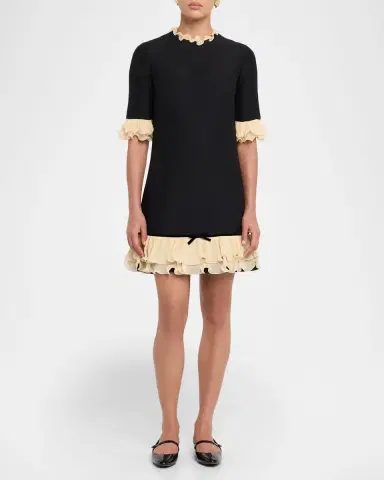 Valentino Garavani Ruffle Silk Crepe Mini Dress | Thumbnail 2 Valentino Garavani Ruffle Silk Crepe Mini Dress | Thumbnail 2