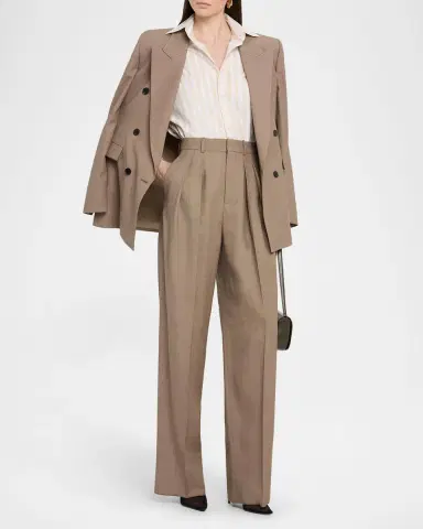 Saint Laurent Long-Sleeve Stripe Button-Down Blouse | Thumbnail 2
