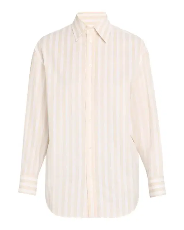 Long-Sleeve Stripe Button-Down Blouse