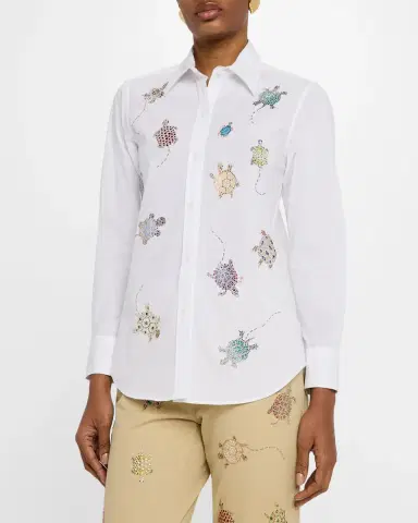 Libertine Turtle Time Embellished New Classic Shirt | Thumbnail 4 Libertine Turtle Time Embellished New Classic Shirt | Thumbnail 4