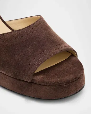 Valentino Garavani Fawcette VLogo Suede Platform Sandals | Thumbnail 5