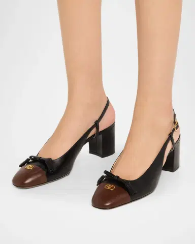 Valentino Garavani Valet Du Roi VLogo Leather Slingback Pumps | Thumbnail 2 Valentino Garavani Valet Du Roi VLogo Leather Slingback Pumps | Thumbnail 2