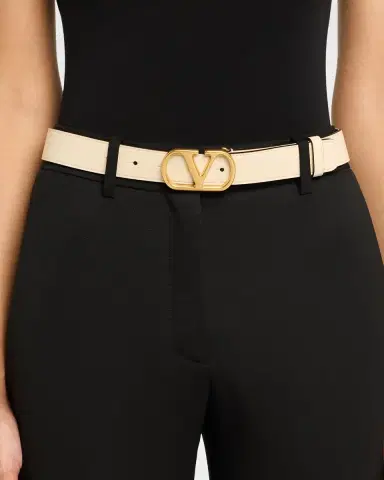 Valentino Garavani VLogo Signature Leather Belt, 30mm | Thumbnail 2