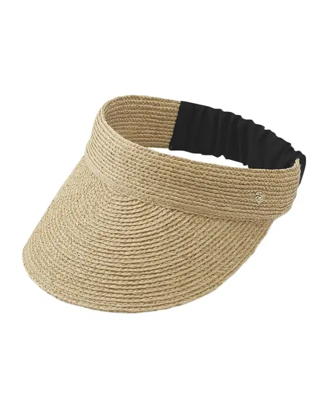 Helen Kaminski Medea Classic Straw & Ribbon Visor