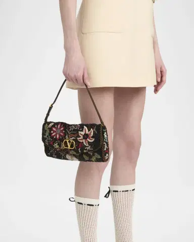 Valentino Garavani Vain Floral Beaded Shoulder Bag | Thumbnail 2 Valentino Garavani Vain Floral Beaded Shoulder Bag | Thumbnail 2