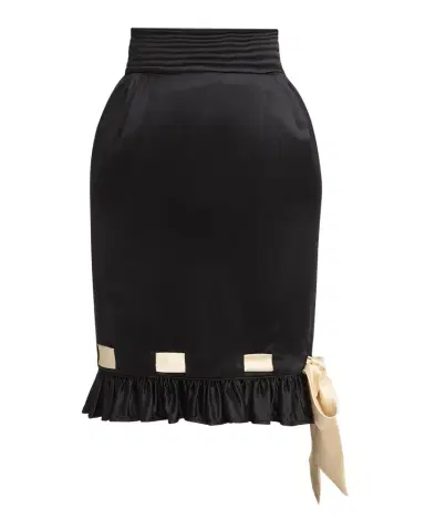 Valentino Garavani Ribbon Ruffle Hem Double Satin Skirt | Thumbnail 1 Valentino Garavani Ribbon Ruffle Hem Double Satin Skirt | Thumbnail 1
