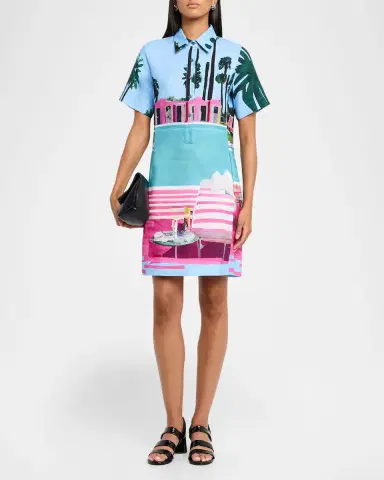 Libertine Poolside Preppy Short-Sleeve Mini Polo Dress | Thumbnail 2