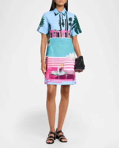 Libertine Poolside Preppy Short-Sleeve Mini Polo Dress | Thumbnail 4