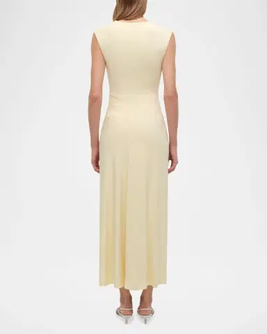 SIMKHAI Acacia Sleeveless Ruched Midi Dress | Thumbnail 3