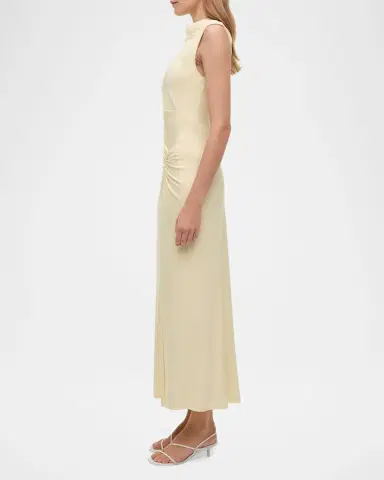 SIMKHAI Acacia Sleeveless Ruched Midi Dress | Thumbnail 4