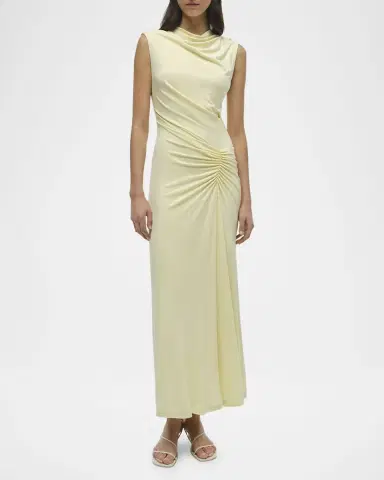 SIMKHAI Acacia Sleeveless Ruched Midi Dress | Thumbnail 7