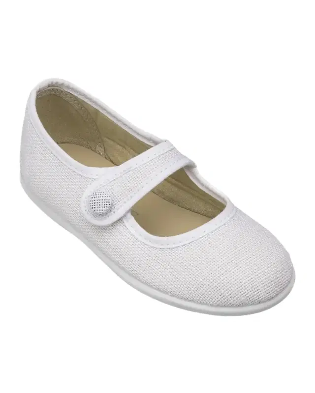 Elephantito Girl 's Linen Mary Jane Flats, Baby/Toddler/Kids