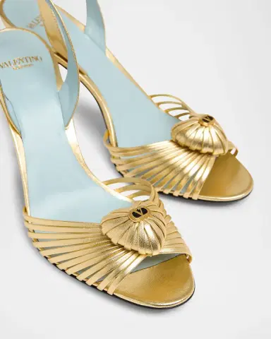 Valentino Garavani Royal Heart Logo Slingback Leather Sandals | Thumbnail 5