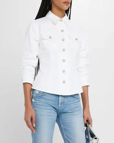 Cinq a Sept Canyon Scrunched Denim Jacket | Thumbnail 4