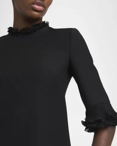 Valentino Garavani Ruffle Silk Crepe Mini Dress | Thumbnail 5 Valentino Garavani Ruffle Silk Crepe Mini Dress | Thumbnail 5