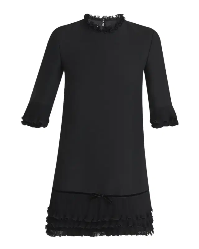 Valentino Garavani Ruffle Silk Crepe Mini Dress