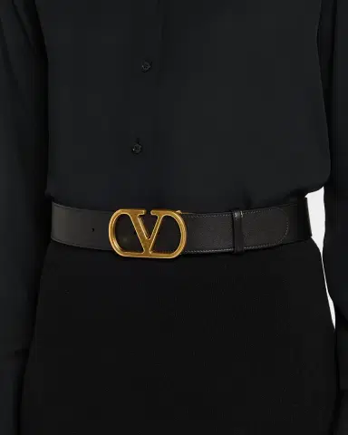 Valentino Garavani Reversible VLogo Signature Signature Leather Belt, 40mm | Thumbnail 2