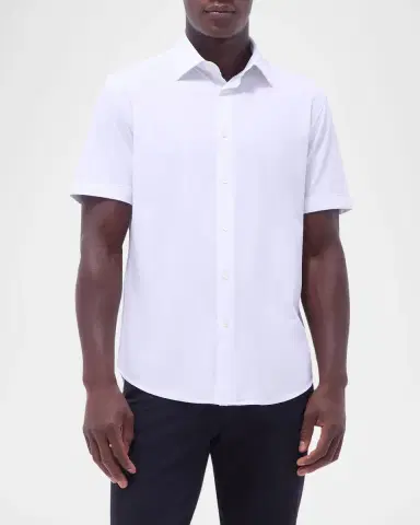 Bugatchi Men's Miles Slim Short Sleeve Shirt | Thumbnail 4 Bugatchi Men's Miles Slim Short Sleeve Shirt | Thumbnail 4