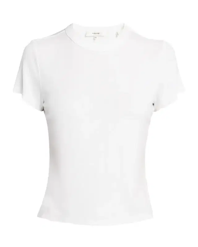 FRAME Ribbed Crewneck Baby Tee