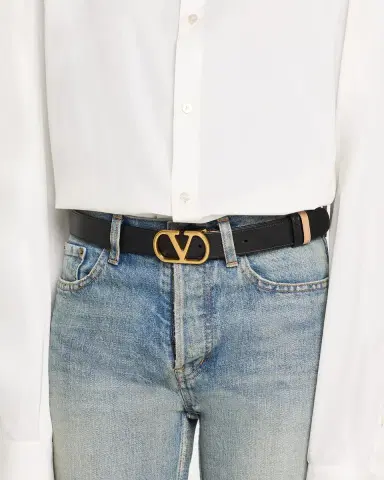 Valentino Garavani VLogo Signature Reversible Leather Belt, 30mm | Thumbnail 2 Valentino Garavani VLogo Signature Reversible Leather Belt, 30mm | Thumbnail 2