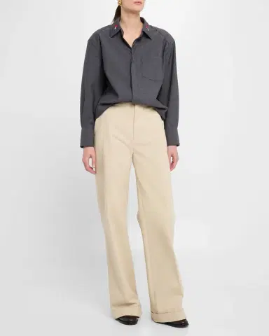 Bottega Veneta Matches-Collar Travel Light Wool Shirt | Thumbnail 2 Bottega Veneta Matches-Collar Travel Light Wool Shirt | Thumbnail 2