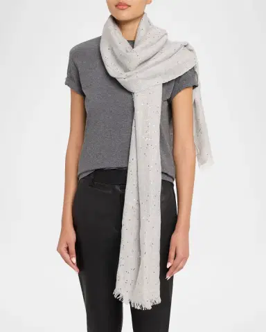Brunello Cucinelli Cashmere-Blend Speckled Scarf | Thumbnail 3